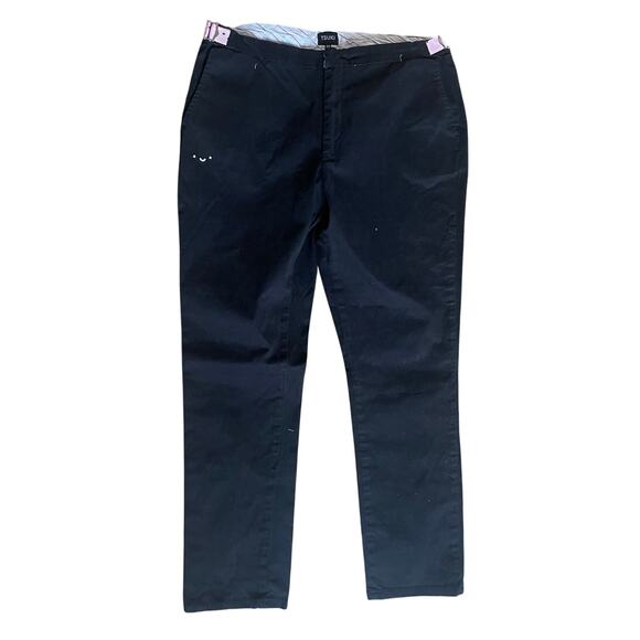 TSUKI Black Cotton Twill Men's Straight Leg Pants Size 36 - Picture 1 of 4